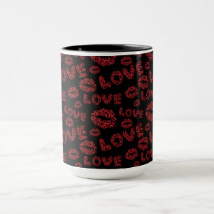 Happy Valentine's Day Love Elegant Red &Black Mug