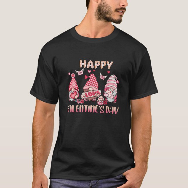 Happy Valentine's Day  Love Gnome Valentine's Day  T-Shirt (Front)