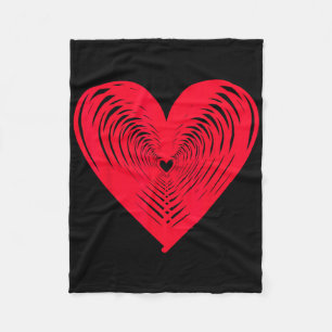 Happy Valentine's Day Love Heart Fleece Blanket