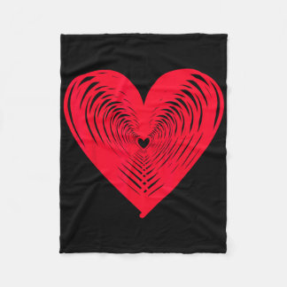 Happy Valentine's Day Love Heart  Fleece Blanket