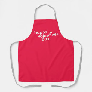 Happy Valentine's Day   Love Heart Modern Trendy Apron