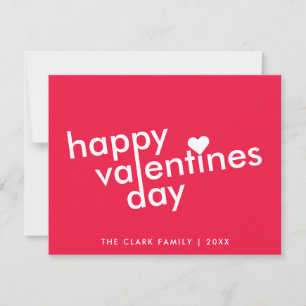 Happy Valentine's Day Love Heart Modern Trendy Holiday Card