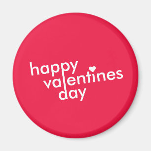 Happy Valentine's Day Love Heart Modern Trendy Magnet
