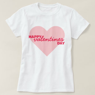 Happy Valentine's Day   Love Heart Modern Trendy T-Shirt