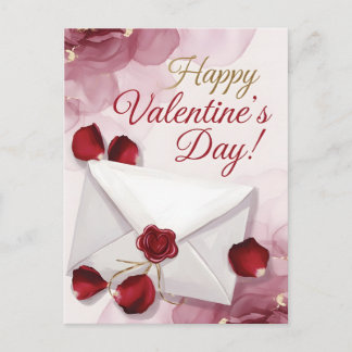 Happy Valentine's Day! Love Letter Holiday Postcard