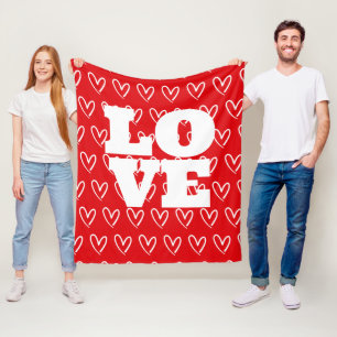 Happy Valentine's Day Love More Boyfriend  Fleece Blanket
