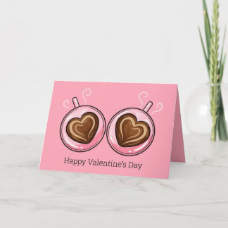 Happy Valentines Day Love Romance Heart Shaped Cup Holiday Card