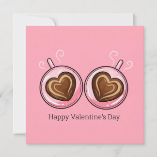 Happy Valentines Day Love Romance Heart Shaped Cup Holiday Card