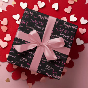 Happy Valentine's day Love Script Gift  Wrapping Paper