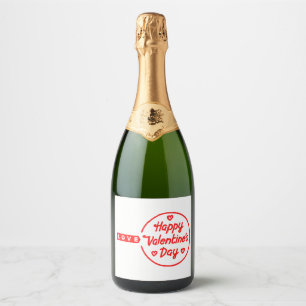 Happy Valentine's Day Love Sparkling Wine Label