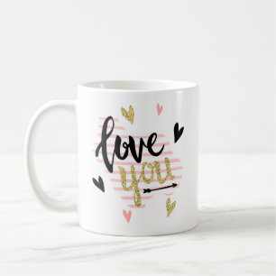 Happy Valentines Day   Love You Modern Cute Gift Coffee Mug