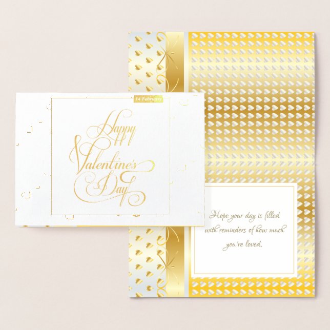 Happy Valentine's Day Lovely Elegant classic Foil Card (Display)