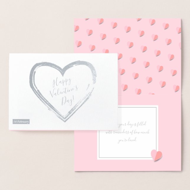 Happy Valentine's Day Lovely Elegant classic Foil Card (Display)