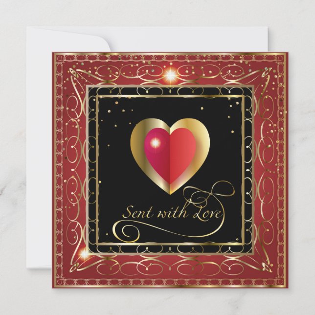Happy Valentine's Day Lovely Elegant Greeting Holiday Card (Front)