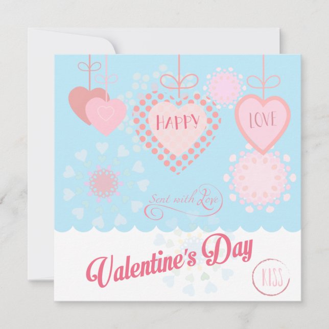 Happy Valentine's Day Lovely Elegant Greeting Holiday Card (Front)