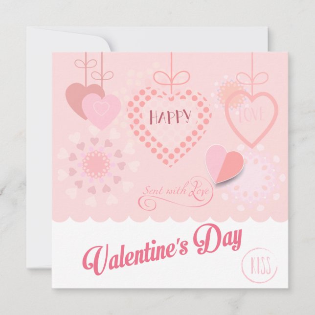 Happy Valentine's Day Lovely Elegant Greeting Holiday Card (Front)