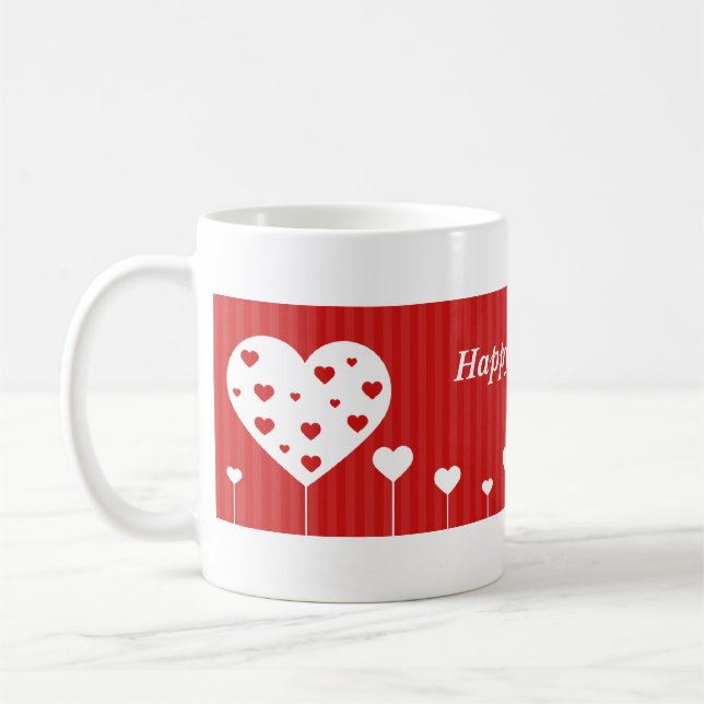 Happy Valentine's Day Lovely Hearts Coffee Mug (Left)