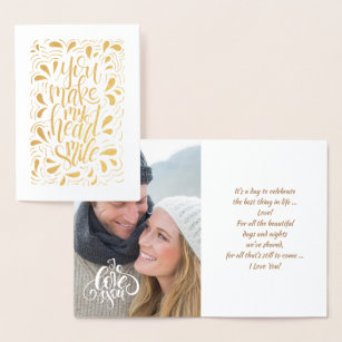 Happy Valentine's Day Luxury Real Foil Photo Card