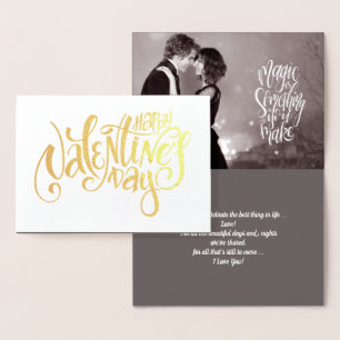 Happy Valentine's Day Luxury Real Foil Photo Card