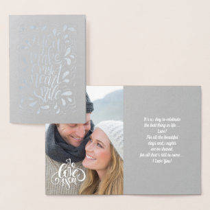 Happy Valentine's Day Luxury Real Foil Photo Card