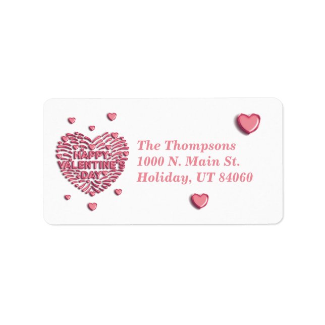 Happy Valentine's Day Mailing Return Labels (Front)