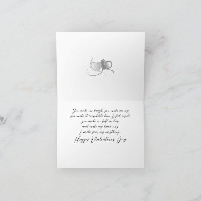 Happy Valentine's Day Make Me Fall In Love Romance Holiday Card (Inside)
