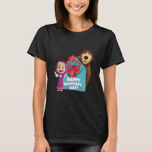 Happy Valentine's Day Masha and the Bear T-Shirt