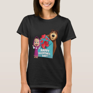 Happy Valentine's Day Masha and the Bear T-Shirt