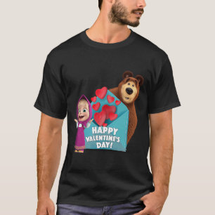 Happy Valentine's Day Masha and the Bear T-Shirt