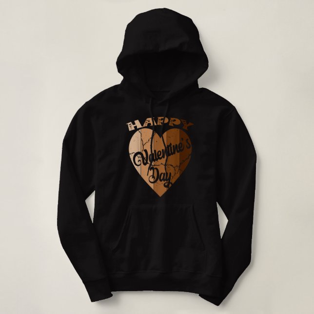 Happy Valentine's Day Melatonin Heart Black Histor Hoodie (Design Front)