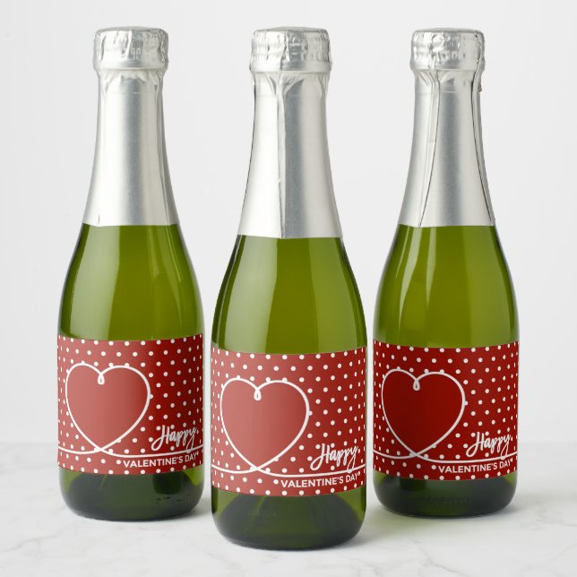 Happy Valentine's Day Mini Sparkling Wine Label Se (Bottles)