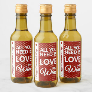 Happy Valentine's Day Mini Wine Label Set