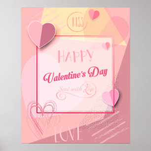 Happy Valentine's Day Modern Abstract Poster