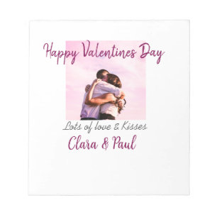 Happy Valentines day modern kisses love add name p Notepad
