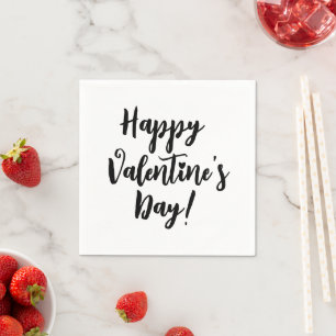 Happy Valentine's Day modern script typography Napkin