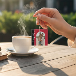 Happy Valentines day modern simple romantic photo Key Ring