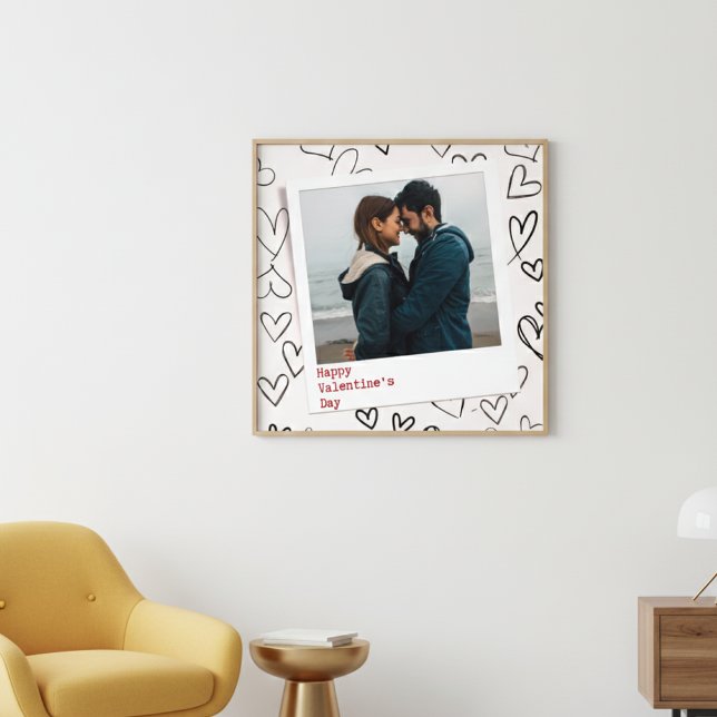 Happy Valentines Day Modern Stylish Romantic Photo Print (Creator Uploaded)