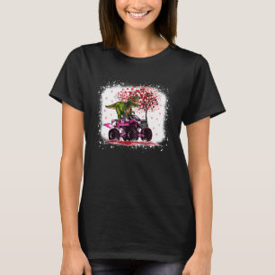 Happy Valentine's Day Monster Truck Dinosaur Heart T-Shirt
