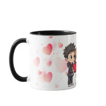 "Happy Valentine's Day Mug - Love, Hearts, and Hug