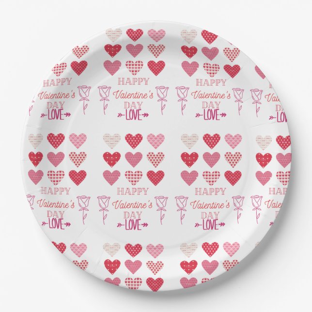 Happy valentine's Day my love   Paper Plate (Front)