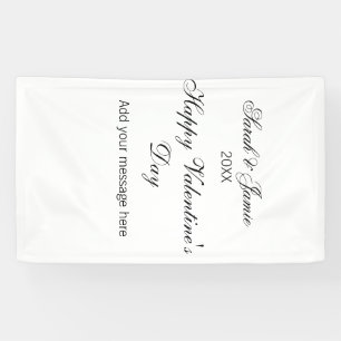 Happy Valentine's day name date message simple ele Banner