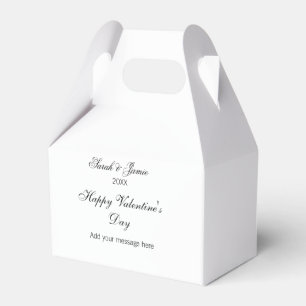 Happy Valentine's day name date message simple ele Favour Box