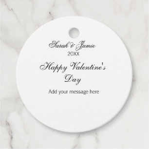 Happy Valentine's day name date message simple ele Favour Tags