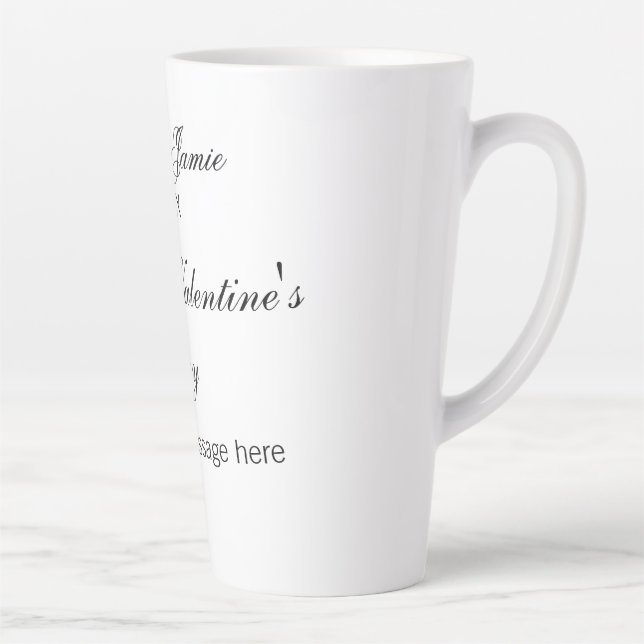 Happy Valentine's day name date message simple ele Latte Mug (Right)