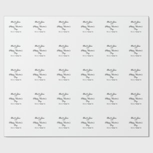 Happy Valentine's day name date message simple ele Wrapping Paper