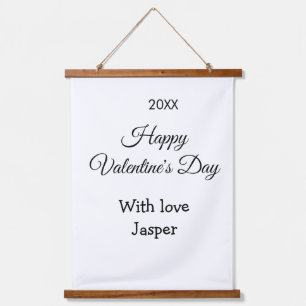 Happy Valentine's day name love simple year stylis Hanging Tapestry