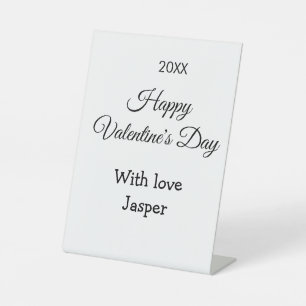Happy Valentine's day name love simple year stylis Pedestal Sign