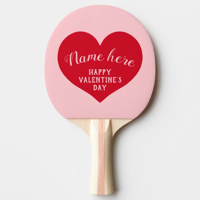Happy Valentines day name Ping Pong Paddle (Front)