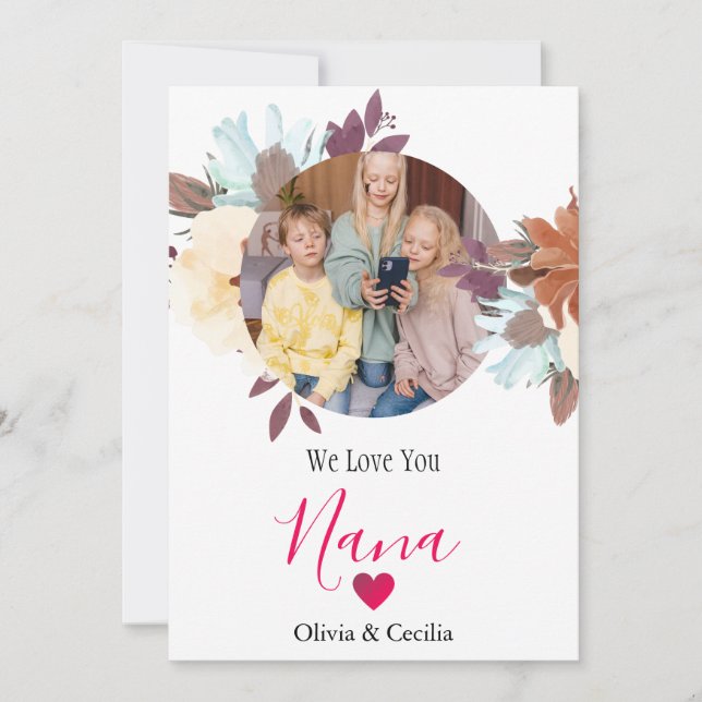 Happy Valentines Day Nana, Grandma Simple Photo Holiday Card (Front)