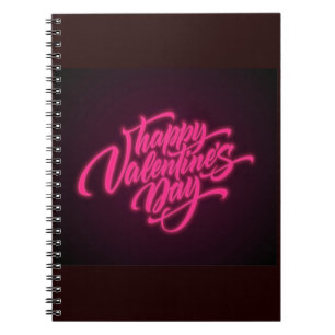 Happy Valentine's Day Neon Design-23692 Notebook